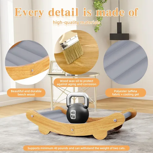 Miniatura 5 de Hamaca refrescante para gatos, alfombrilla de enfriamiento para gatos, almohadilla de gel cómoda para mascotas, silla elevada para interiores