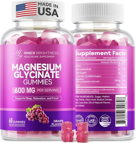 Miniatura 13 de Complejo de magnesio 9 en 1, 300 mg de magnesio de 9 formas orgánicas, glicinato, citrato, malato, alta absorción para sueño y relajación, apoyo