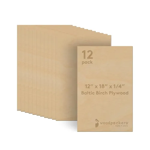 Miniatura 16 de 6 mm de madera contrachapada de abedul báltico 1/4 x 12 x 16 Pulgadas, Caja de 6 hojas de madera de grado B/BB, más fuerte que las hojas de tilo