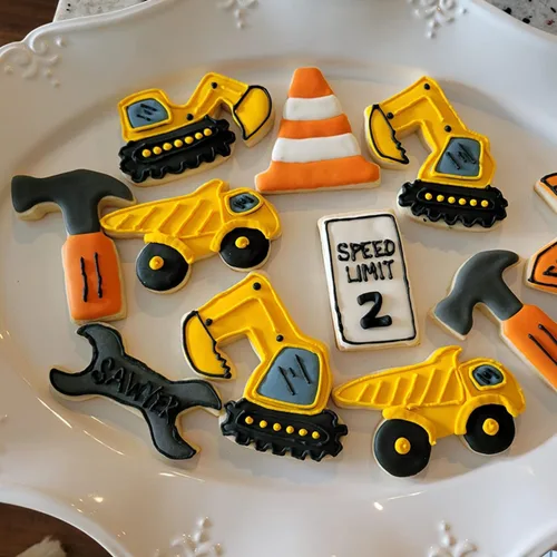 Miniatura 4 de LUBTOSMN Juego de 5 cortadores de galletas para vehículos de construcción, para camión, basurero, tractor, coche y excavadora, moldes para fiestas