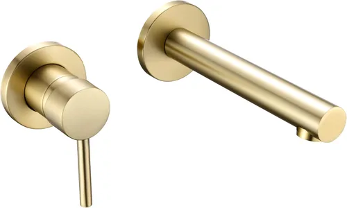Miniatura 12 de sumerain Grifo de baño de montaje en pared para zurdos de una sola manija en cromo