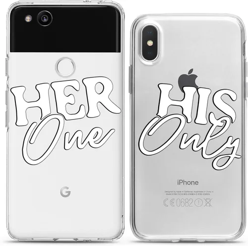 Miniatura 8 de Fundas a juego para parejas compatibles con iPhone 16 15 14 13 12 11 Pro Max Mini Xs X 6s 8 Plus 7+ Xr 10 SE 5 Love Her His Quote Funda de silicona