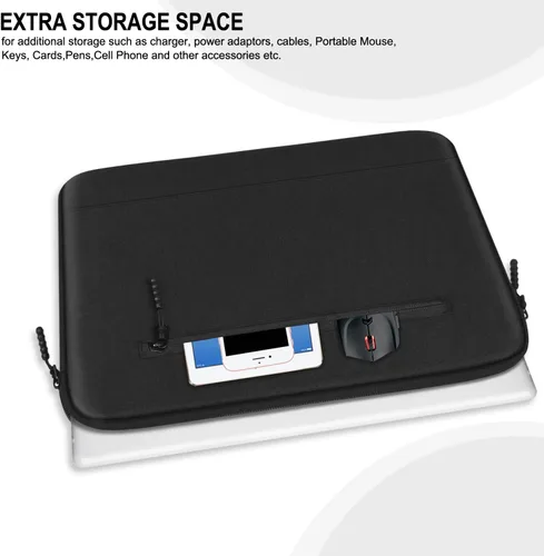 Miniatura 2 de Funda para laptop de 15.6 pulgadas, a prueba de golpes, funda protectora para computadora con bolsillo frontal, resistente al agua, duradera, bolsa
