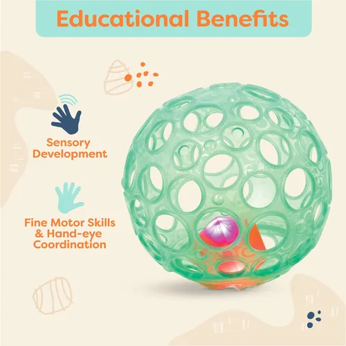 Miniatura 3 de B. toys – Sonajero sensorial con luz para bebé – Bola texturizada con agujeros – Luces brillantes y sonajero – Para bebés y niños pequeños – Agarrar