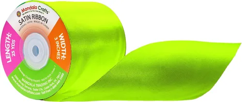 Miniatura 48 de Mandala Crafts Cinta de satén verde manzana para manualidades, cintas de tela de 1.5 pulgadas de ancho de 50 yardas para envolver regalos, ramos