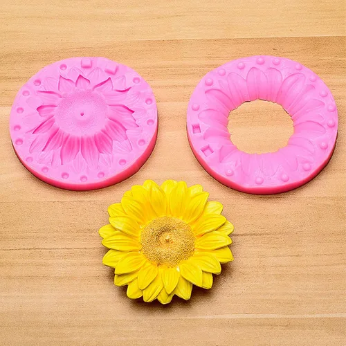 Miniatura 5 de Molde de silicona de girasol 3D para fondant, chocolate, caramelo, pastel, decoración, vela, jabón, hornear, pastelería, arcilla polimérica