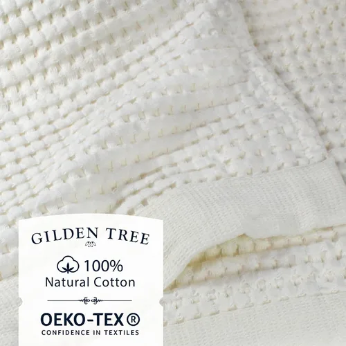 Miniatura 2 de GILDEN TREE Toalla de baño tipo waffle de secado rápido, toallas de baño delgadas de lujo, toallas de baño 40x80 grandes, estilo moderno (crema)