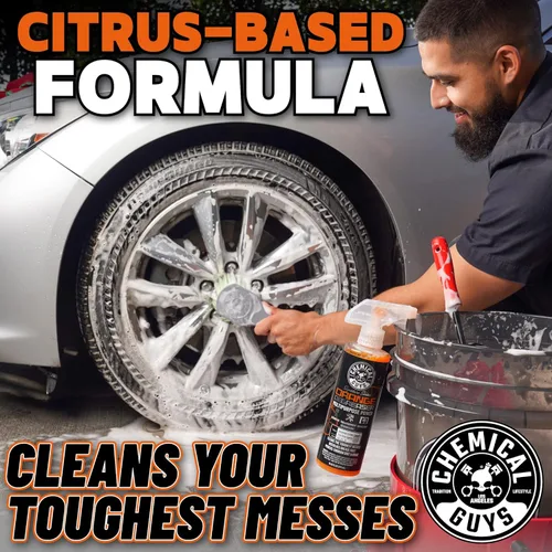 Miniatura 4 de Chemical Guys Orange Degreaser 16 oz - Paquete de 3 toallas de microfibra de grado profesional - Kit de limpieza resistente para motores, ruedas