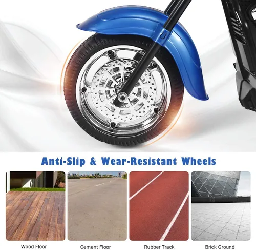 Miniatura 8 de Costzon Motocicleta para Niños, Motocicleta Chopper de Paseo Alimentada por Batería de 6V con Bocina, Faro, Juguetes de Paseo Estables de 3 Ruedas