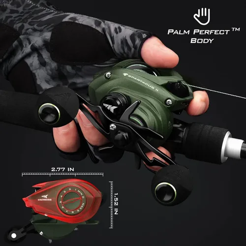 Miniatura 3 de KastKing Spartacus II Baitcasting Fishing Reel, 6oz Ultralight Baitcaster Reel, Super Smooth with 17.6 LB Carbon Fiber Drag, 7.2:1 Gear Ratio, 39mm