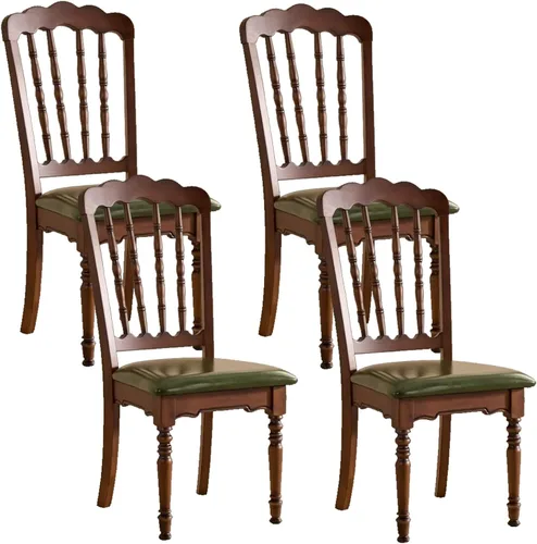 Miniatura 10 de Dining Room Chairs Retro Wooden Dining Chairs with Slatted Backrest, Classic Armless Church Chair for Restaurants/Kitchens, Church(No Cushion,2PCS)