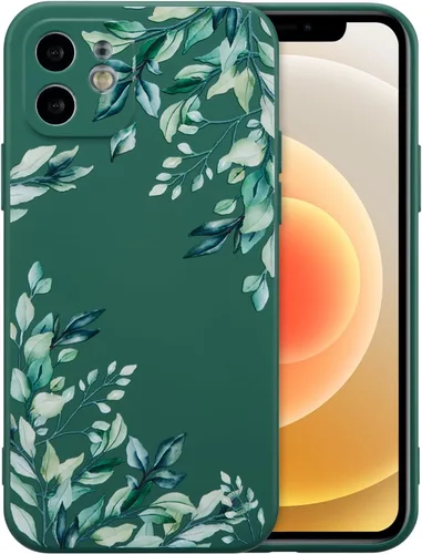 Miniatura 127 de RALEAVO Funda Floral para iPhone 12, Cubierta de Silicona Líquida con Bonito Patrón de Rama de Flores para Niñas y Mujeres, Funda Protectora de Goma