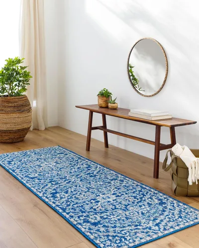 Miniatura 54 de Artistic Weavers Romaine - Alfombra vintage con medallón, 2 pies x 3 pies, celeste Azul cielo
