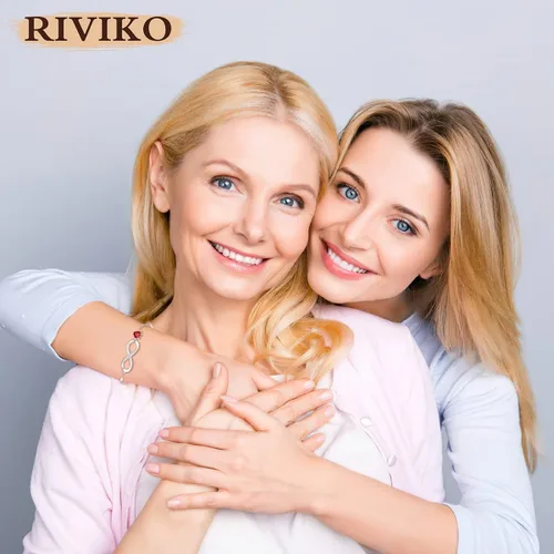 Miniatura 2 de RIVIKO Pulsera con dije de símbolo de corazón de amor infinito para mujer, plata de ley 925, ajustable, cumpleaños, Navidad, día de San Valentín