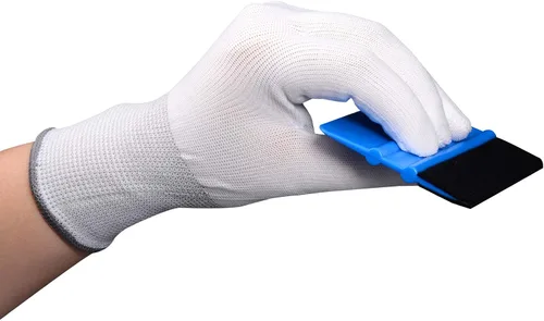 Miniatura 8 de EHDIS Guantes de trabajo blancos de nailon - Envoltura de vinilo antideslizante y guantes de trabajo de construcción de PC