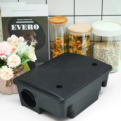 Miniatura 7 de Estación de cebo para ratas Qualirey, paquete de 36 cajas, trampas para roedores al aire libre con llave, trampa para ratones con cebo para Negro
