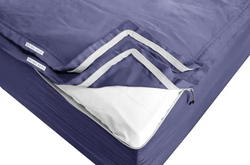 Miniatura 16 de Pure Eco Sábana bajera ajustable Easy Zipper, incluye 1 base de sábana bajera y 2 sábanas con cremallera, de 15 pulgadas, tamaño individual, sábana