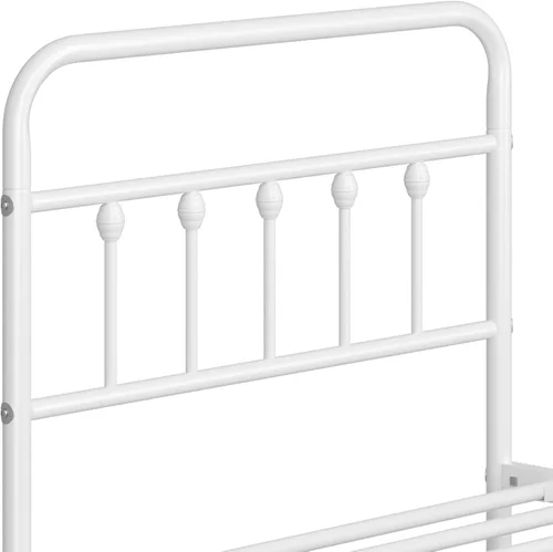 Miniatura 8 de Yaheetech Base de cama clásica de metal con base de colchón con estilo victoriano, cabecera, estribo, almacenamiento debajo de la cama, no necesita
