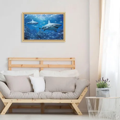 Miniatura 6 de Rompecabezas de tiburones de 1000 piezas para adultos, juego de rompecabezas grande desafiante para adultos y adolescentes, 29.5 x 19.7 pulgadas