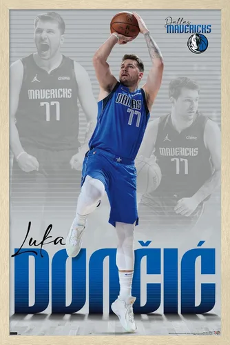 Miniatura 7 de Trends International NBA Dallas Mavericks - Póster de pared de Luka Doncic 22, 22.375 x 34 pulgadas, versión enmarcada en negro Versión con marco