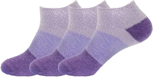 Miniatura 22 de BambooMN Calcetines de spa de nailon mullidos con infusión de aloe para mujer, talla 4-8, aguamarina, 3 pares