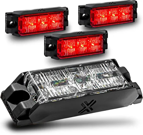 Miniatura 44 de LAMPHUS NanoFlare - Luz de advertencia estroboscópica de 5 pulgadas y 6 W, color blanco ámbar, luz de advertencia estroboscópica para parrilla