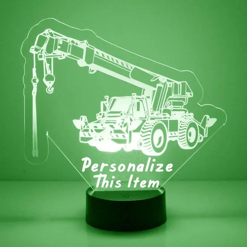 Miniatura 2 de Lámpara de luz nocturna con letrero LED de grúa de construcción personalizada con control remoto, pantalla iluminada con nombre o imagen