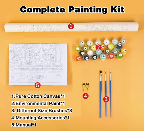 Miniatura 4 de Meothan Kits de pintura por números, pintura por números para adultos principiantes, kits de pintura de castillo de acuarela por números en lienzo 1