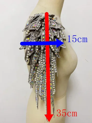 Miniatura 6 de Hecho a mano con diamantes de imitación para coser de 18 colores, apliques de encaje de perlas para coser a mano, parches para accesorios de ropa