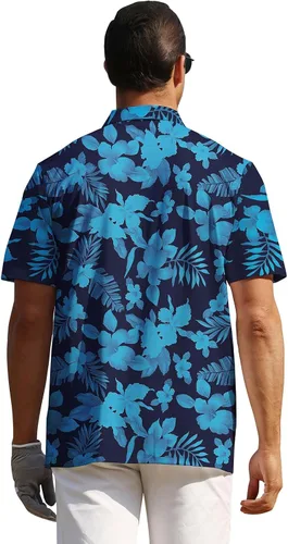 Miniatura 7 de Hawaiian Polo Shirts for Men, Quick Dry Men's Golf Shirts Short Sleeve Dry Fit Performance Golf Polo for Golf Hiking Horsing