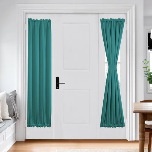 Miniatura 58 de Cortina térmica para puerta con bolsillo para barra, opacas, tratamiento de ventanas con ojales y ojales Deconovo 1 panel