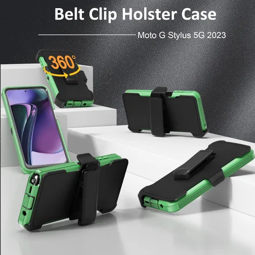 Miniatura 2 de Funda compatible con Moto G Stylus 5G 2023, con funda de clip para cinturón, resistente, a prueba de golpes, protección de cuerpo completo, cubierta