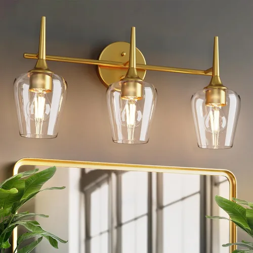 Miniatura 9 de Luz de Tocador Negra de 2 Luces Estilo Granja Moderno Lámpara de Baño con Pantallas en Forma de Copa de Vino para Espejo de 16 Pulgadas, Aplique