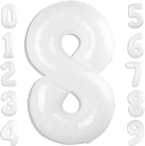 Miniatura 375 de Globos de números de 5 globos de 40 pulgadas, decoraciones de cumpleaños azules para niños y niñas, globos de números azul marino grandes
