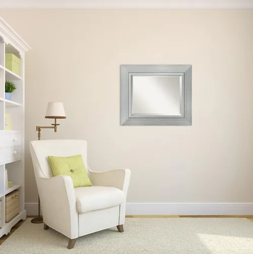 Miniatura 7 de Amanti Art Espejo de pared, espejo con marco de madera plateada Romano para decoración de pared o para usar como espejo de baño para sobre