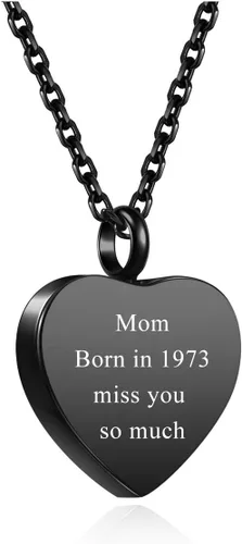 Miniatura 8 de Personalized Master Collar personalizado de urna de cremación con foto y texto, collar de urna de corazón para cenizas, joyería de recuerdo