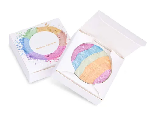 FantasyDay Pro 6 colores 3D horneado arco iris resaltador sombra de ojos paleta de maquillaje de Navidad colorete cosmético brillo polvo contorno