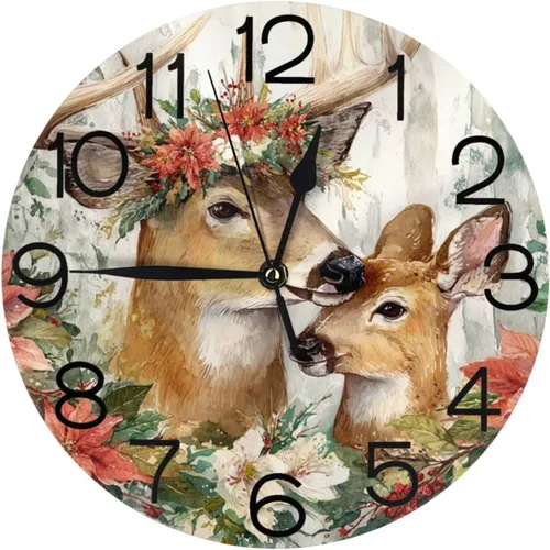 Miniatura 20 de Reloj de pared redondo con diseño de mariposa, silencioso, sin tictac, funciona con pilas, relojes de escritorio silenciosos de cuarzo