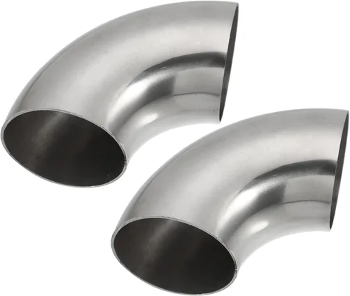 Miniatura 9 de X AUTOHAUX 2 piezas OD 1 pulgada 90 grados 1.2mm de espesor codo curvo de mandril SS304 tubo curvado de acero inoxidable codo de tubo de escape