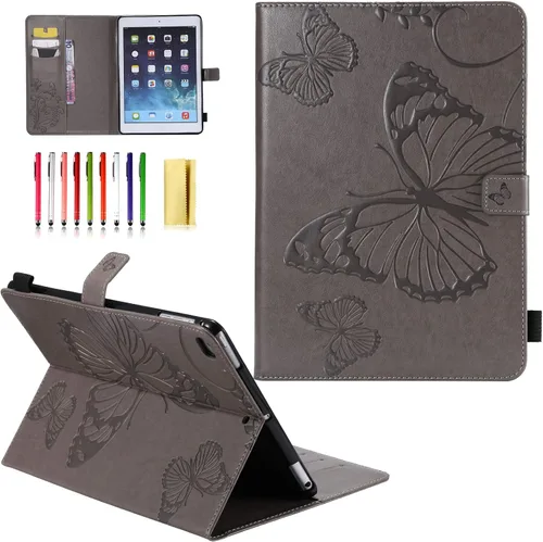 Miniatura 30 de Funda para iPad de 6ª/5ª generación de 9.7 pulgadas 2018/2017, para iPad Air 2/Air 1 con soporte, soporte para lápices, bolsillo