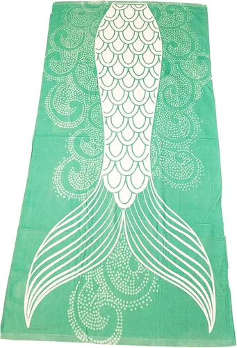 Miniatura 6 de Toalla de playa grande con estampado de moda de verano (cola de sirena rosa)