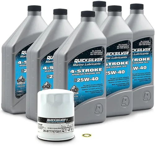 Miniatura 15 de Kit de cambio de aceite Quicksilver de 4 tiempos – para motores fuera de borda Mercury – 15, 20, 25, 30, 40, 50, 60, 75, 90, 115, 150, 175, 200