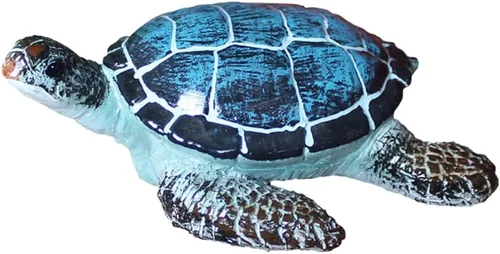Figura de tortuga pequeña de estrella morada, decoración de tortugas marinas, estatua de resina, azul | Garden Coastal Beach Shelf Lawn Decor,