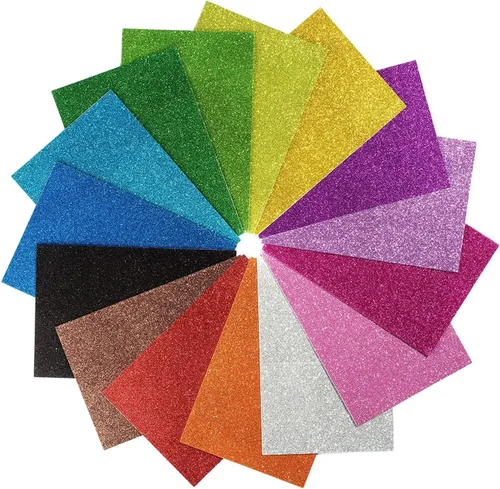Miniatura 2 de Hojas de espuma con purpurina autoadhesivas de 8 x 12 pulgadas, papel trasero de 10 unidades para actividades de manualidades infantiles, cortadores