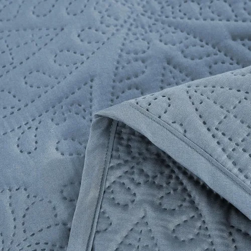 Miniatura 6 de Chezmoi Collection Austin - Juego de colcha tamaño matrimonial/doble, colcha de microfibra ligera acolchada Pinsonic de 3 piezas, color azul grisáceo