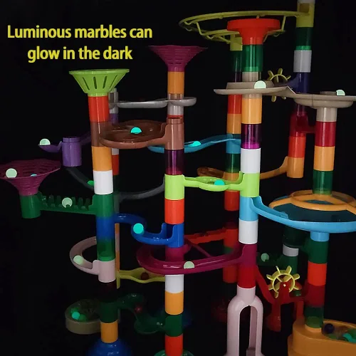 Miniatura 2 de DSHMIXIA Marble Run para niños de 3-4 y 5-8 años, 150 piezas de juguetes de construcción resistentes, juegos para niños, pista de carreras