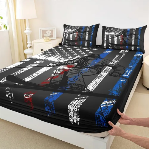 Miniatura 8 de Juego de ropa de cama de esquí, tamaño individual, con dibujos animados, esquí, esquí, snowboard, sábana bajera ajustable de 2 piezas con estampado