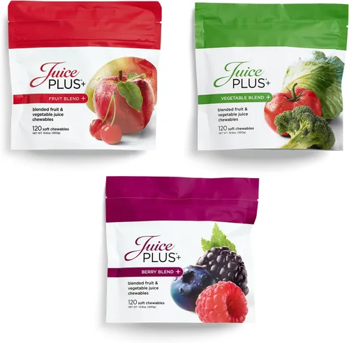 Miniatura 9 de JuicePlus+ - Mezcla de frutas y verduras masticables suaves – Sabrosas vitaminas veganas en gomitas para adultos y niños – 4 meses de suministro