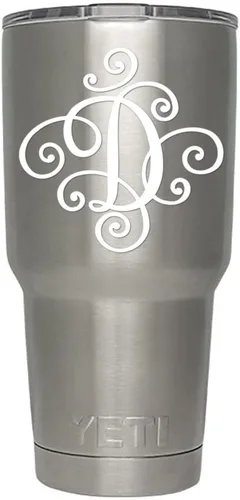 Miniatura 62 de Monogram - Calcomanía troquelada/vinilo adhesivo. Haga clic para opciones de color/letra. Disponible en cuatro colores y todas las letras de la A