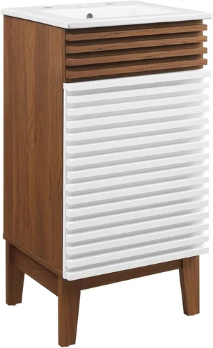 Miniatura 83 de Modway Render 23.5" tocador de baño en nogal (lavabo no incluido)